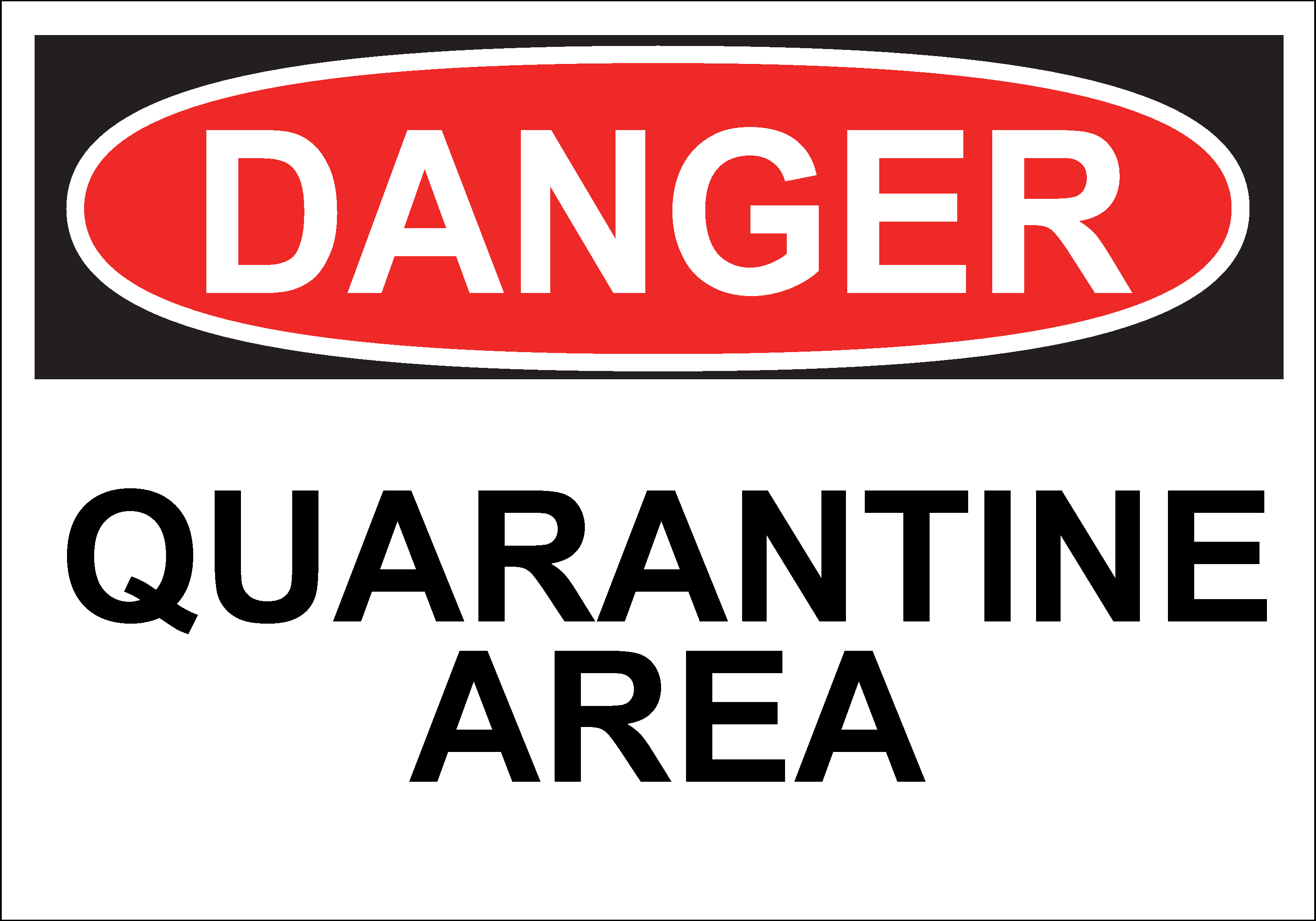 Healthcare decals like quarantine and danger decals, stickers and labels